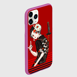 Чехол iPhone 11 Pro матовый Demon Slayer, цвет: 3D-фиолетовый — фото 2