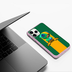 Чехол iPhone 11 Pro матовый Brawl Stars Leon, цвет: 3D-розовый — фото 2