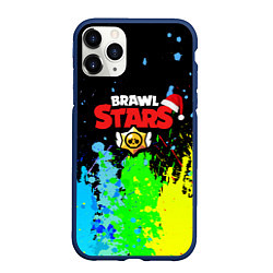 Чехол iPhone 11 Pro матовый BRAWL STARS, цвет: 3D-тёмно-синий