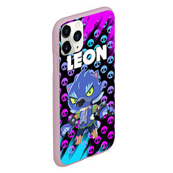 Чехол iPhone 11 Pro матовый BRAWL STARS ОБОРОТЕНЬ LEON, цвет: 3D-розовый — фото 2