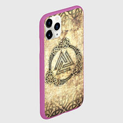 Чехол iPhone 11 Pro матовый Валькнут символ павших в битве, цвет: 3D-фиолетовый — фото 2