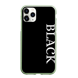 Чехол iPhone 11 Pro матовый Чёрная футболка с текстом, цвет: 3D-салатовый