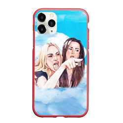Чехол iPhone 11 Pro матовый Акварельный Мем, цвет: 3D-красный
