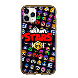 Чехол iPhone 11 Pro матовый BRAWL STARS, цвет: 3D-коричневый