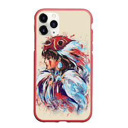 Чехол iPhone 11 Pro матовый Princess Mononoke, цвет: 3D-красный