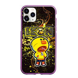 Чехол iPhone 11 Pro матовый Brawl Stars leon sally, цвет: 3D-фиолетовый