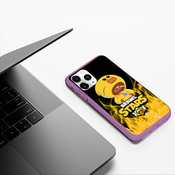 Чехол iPhone 11 Pro матовый BRAWL STARS SALLY LEON, цвет: 3D-фиолетовый — фото 2