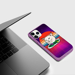 Чехол iPhone 11 Pro матовый Woman yelling at a cat, цвет: 3D-фиолетовый — фото 2