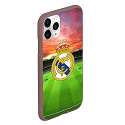 Чехол iPhone 11 Pro матовый FC Real Madrid, цвет: 3D-коричневый — фото 2