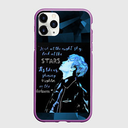 Чехол iPhone 11 Pro матовый Stray Kids, цвет: 3D-фиолетовый