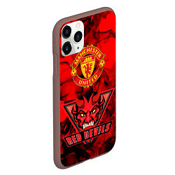 Чехол iPhone 11 Pro матовый Manchester United, цвет: 3D-коричневый — фото 2