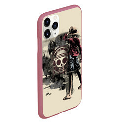Чехол iPhone 11 Pro матовый One Piece, цвет: 3D-малиновый — фото 2