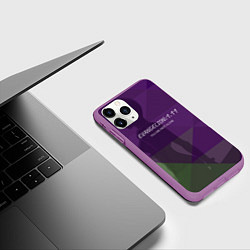 Чехол iPhone 11 Pro матовый Evangelion: 111, цвет: 3D-фиолетовый — фото 2