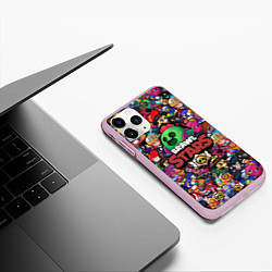 Чехол iPhone 11 Pro матовый BRAWL STARS SPIKE, цвет: 3D-розовый — фото 2