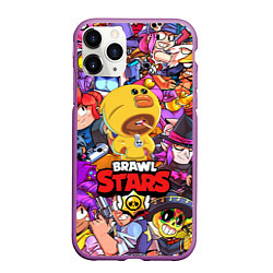 Чехол iPhone 11 Pro матовый BRAWL STARS SALLY LEON, цвет: 3D-фиолетовый