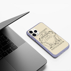 Чехол iPhone 11 Pro матовый Totoro, цвет: 3D-светло-сиреневый — фото 2