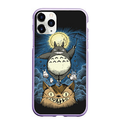 Чехол iPhone 11 Pro матовый My Neighbor Totoro, цвет: 3D-светло-сиреневый