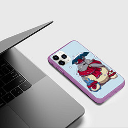Чехол iPhone 11 Pro матовый Мой сосед Тоторо, цвет: 3D-фиолетовый — фото 2