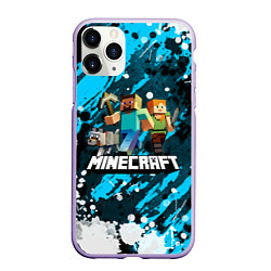 Чехол iPhone 11 Pro матовый Minecraft Майнкрафт, цвет: 3D-светло-сиреневый