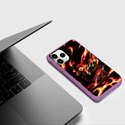 Чехол iPhone 11 Pro матовый KIMETSU NO YAIBA, цвет: 3D-фиолетовый — фото 2