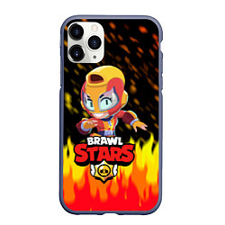 Чехол iPhone 11 Pro матовый BRAWL STARS MAX, цвет: 3D-серый