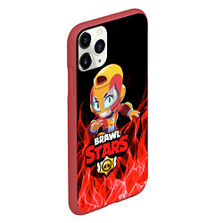 Чехол iPhone 11 Pro матовый BRAWL STARS MAX, цвет: 3D-красный — фото 2