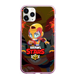 Чехол iPhone 11 Pro матовый BRAWL STARS MAX, цвет: 3D-розовый