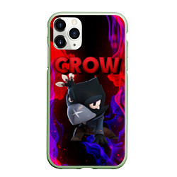 Чехол iPhone 11 Pro матовый Brawl Stars CROW, цвет: 3D-салатовый