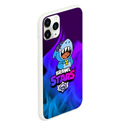 Чехол iPhone 11 Pro матовый BRAWL STARS LEON SHARK, цвет: 3D-белый — фото 2