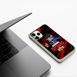 Чехол iPhone 11 Pro матовый BRAWL STARS CROW, цвет: 3D-салатовый — фото 2