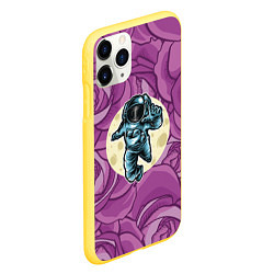 Чехол iPhone 11 Pro матовый Космонавт в розах, цвет: 3D-желтый — фото 2