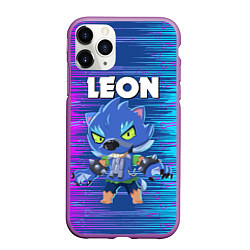 Чехол iPhone 11 Pro матовый BRAWL STARS LEON ОБОРОТЕНЬ, цвет: 3D-фиолетовый