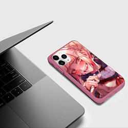 Чехол iPhone 11 Pro матовый Тога Химико, цвет: 3D-малиновый — фото 2