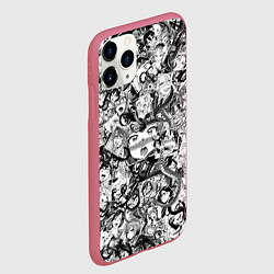 Чехол iPhone 11 Pro матовый Ахегао с щупальцами, цвет: 3D-малиновый — фото 2