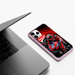 Чехол iPhone 11 Pro матовый Andrea Dovizioso, цвет: 3D-розовый — фото 2