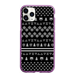 Чехол iPhone 11 Pro матовый ВЕДЬМАК НОВОГОДНИЙ, цвет: 3D-фиолетовый