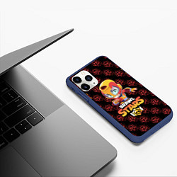 Чехол iPhone 11 Pro матовый BRAWL STARS MAX, цвет: 3D-тёмно-синий — фото 2