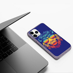Чехол iPhone 11 Pro матовый LION2, цвет: 3D-серый — фото 2
