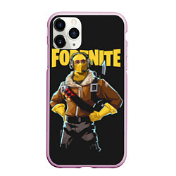 Чехол iPhone 11 Pro матовый Fortnite, цвет: 3D-розовый