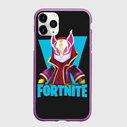 Чехол iPhone 11 Pro матовый Fortnite, цвет: 3D-фиолетовый