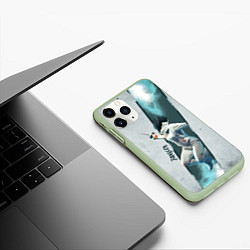 Чехол iPhone 11 Pro матовый Фехтовальщик, цвет: 3D-салатовый — фото 2