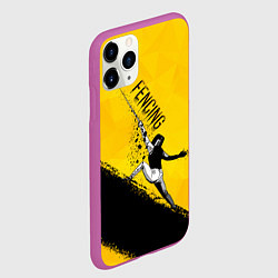 Чехол iPhone 11 Pro матовый Fencing, цвет: 3D-фиолетовый — фото 2