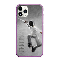 Чехол iPhone 11 Pro матовый Fencing, цвет: 3D-фиолетовый