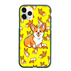 Чехол iPhone 11 Pro матовый Corgi, цвет: 3D-темно-зеленый