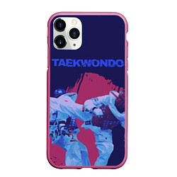 Чехол iPhone 11 Pro матовый Taekwondo, цвет: 3D-малиновый