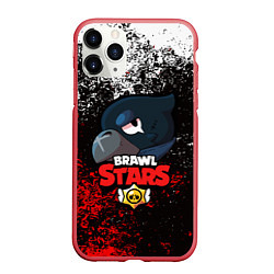 Чехол iPhone 11 Pro матовый BRAWL STARS CROW, цвет: 3D-красный