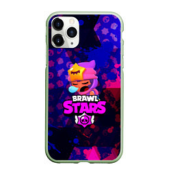 Чехол iPhone 11 Pro матовый BRAWL STARS:СЭНДИ, цвет: 3D-салатовый