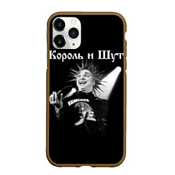 Чехол iPhone 11 Pro матовый Король и Шут Анархия спина, цвет: 3D-коричневый