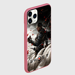 Чехол iPhone 11 Pro матовый Ghost of Tsushima, цвет: 3D-малиновый — фото 2
