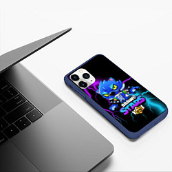 Чехол iPhone 11 Pro матовый Brawl Stars LEON, цвет: 3D-тёмно-синий — фото 2